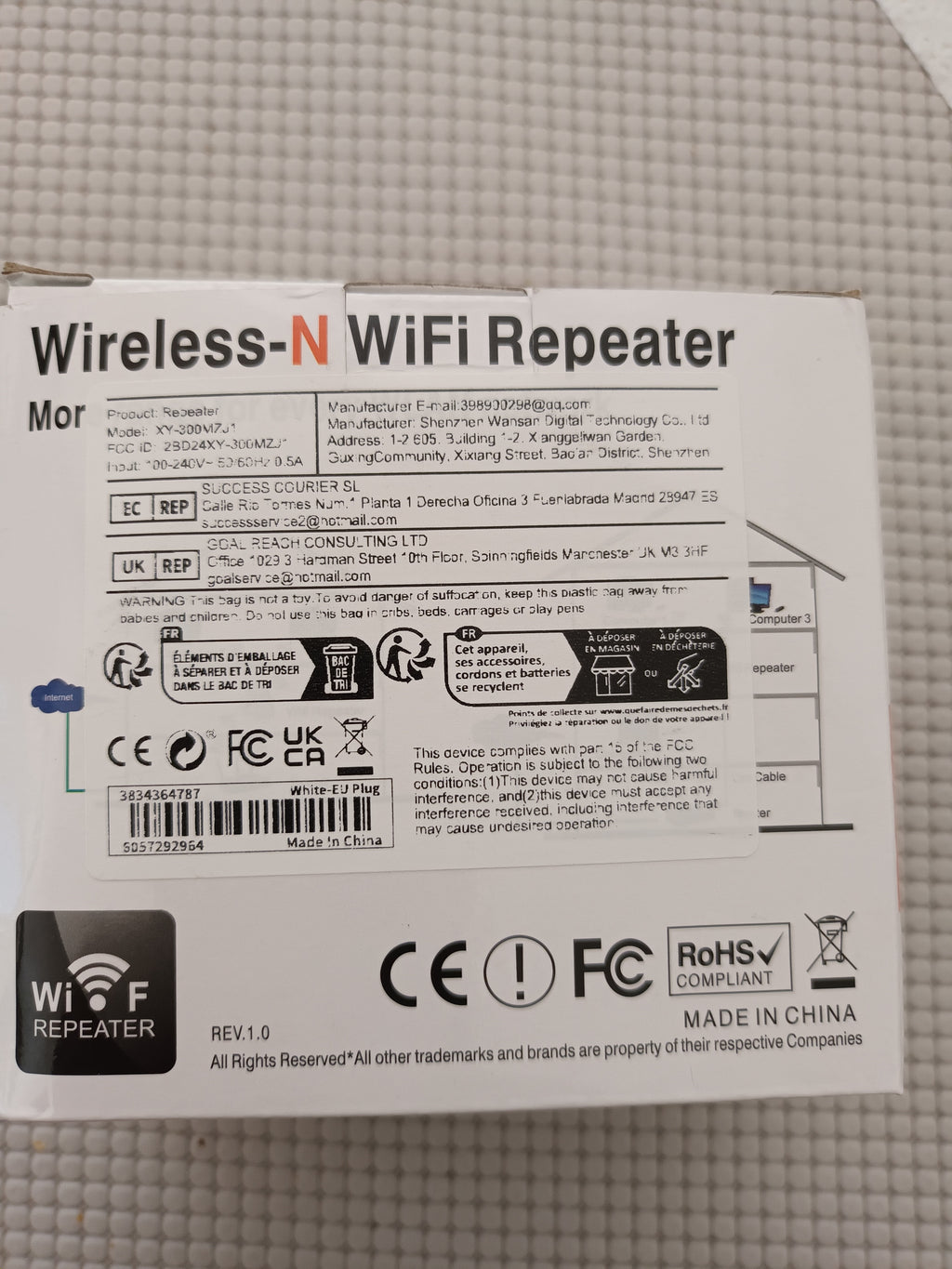 Répéteur WiFi 300 Mbps avec connecteur Ethernet