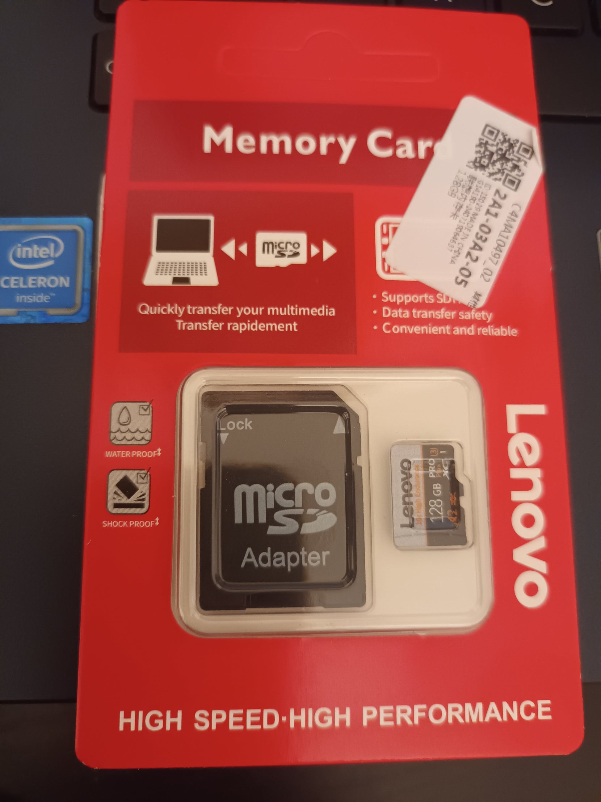 Carte Micro SD 128 Go avec adaptateur SD. Lenovo. 4 K  High Performance