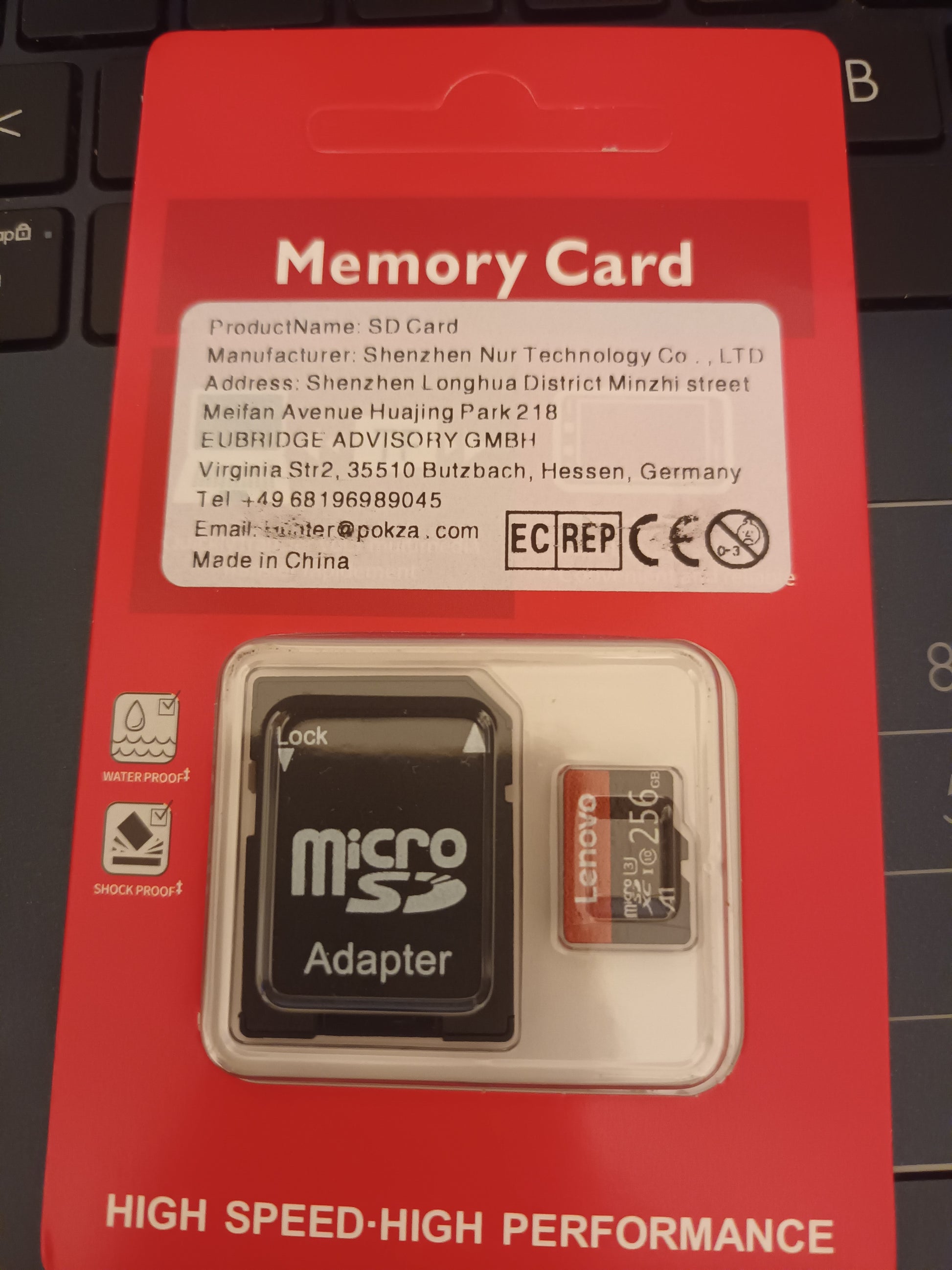 Carte Micro SD 256 Go avec adaptateur SD. 4K High Performance. SDXC