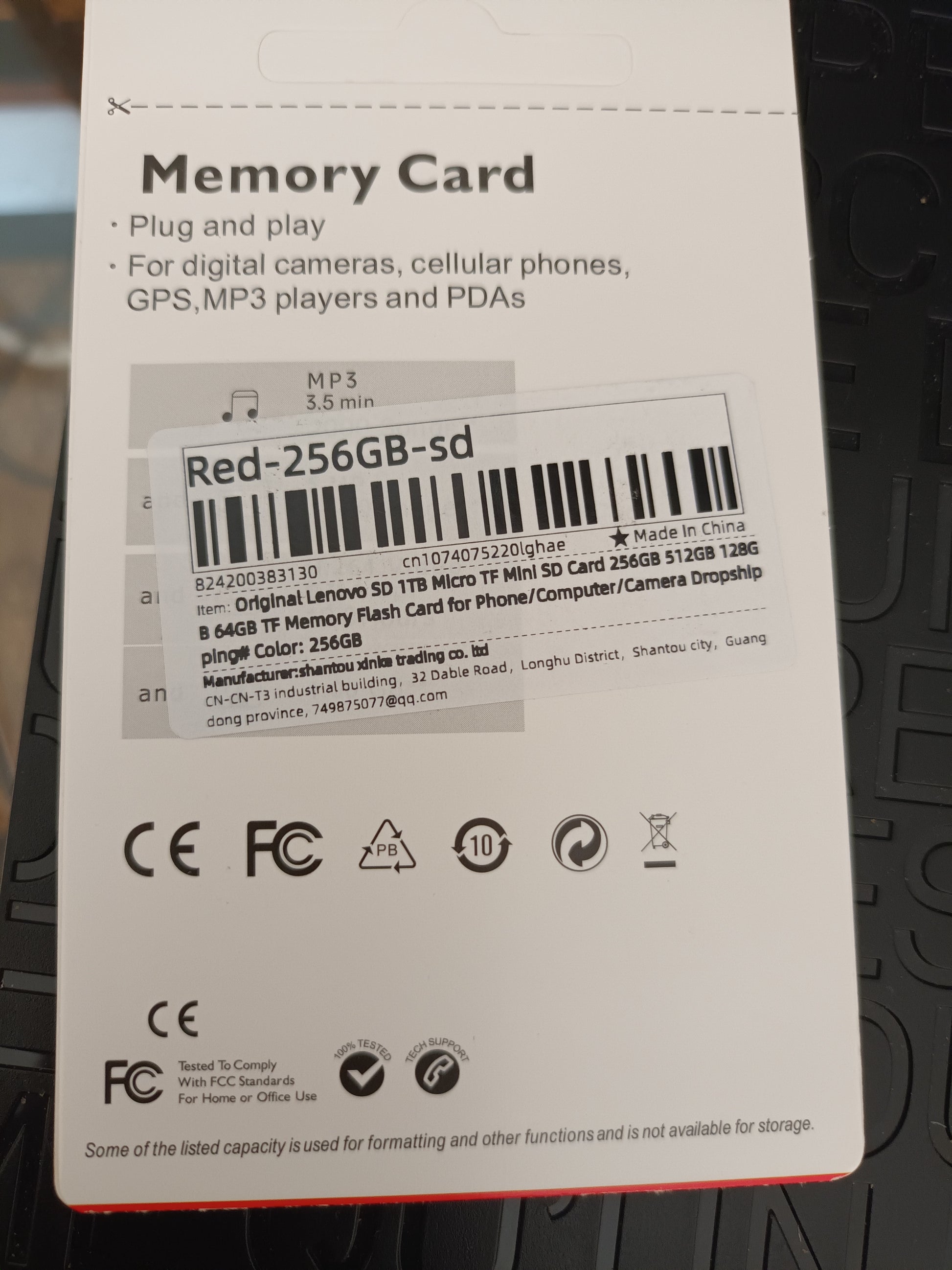 Carte Micro SD 256 Go avec adaptateur SD. 4K High Performance. SDXC